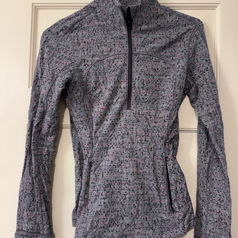 lululemon athletica Women's Multicolored Heathered Gray Zip-Up Jacket
